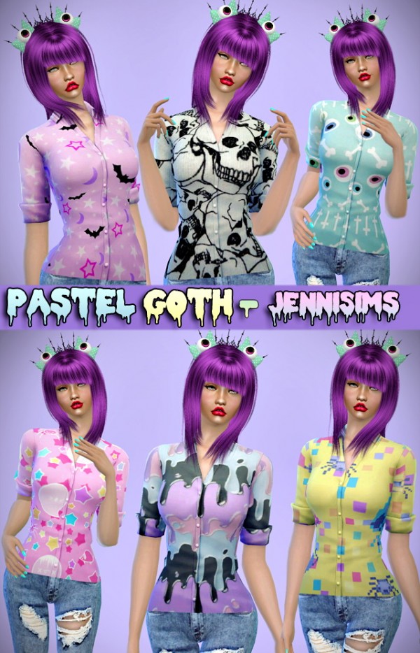 Jenni Sims: Pastel Goth Dress and Shirt • Sims 4 Downloads