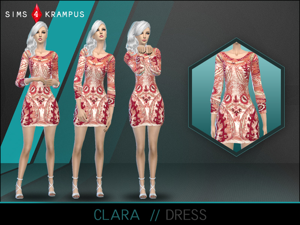  The Sims Resource: Clara Dress by SIms4Krampus