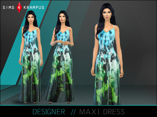  The Sims Resource: Designer Maxi Dress by SIms4Krampus