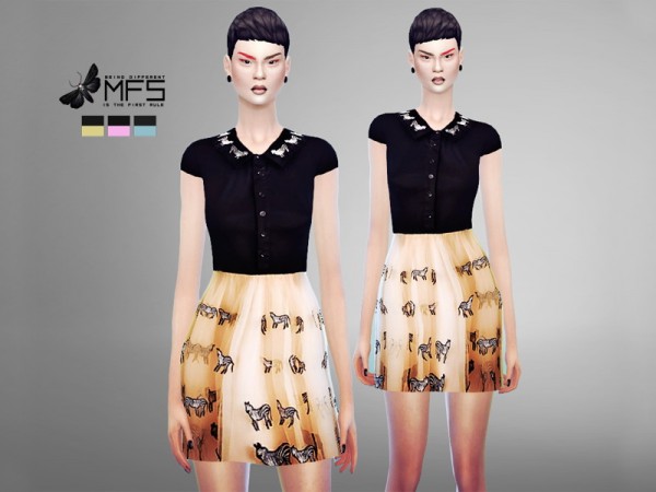  MissFortune Sims: Zebra Dress