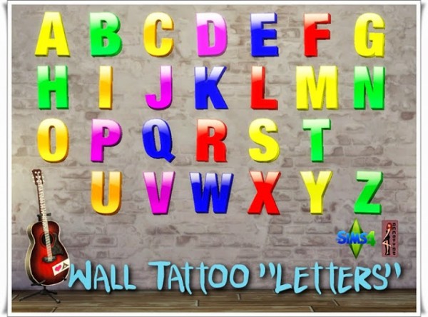  Annett`s Sims 4 Welt: Wall Tattoos Letters