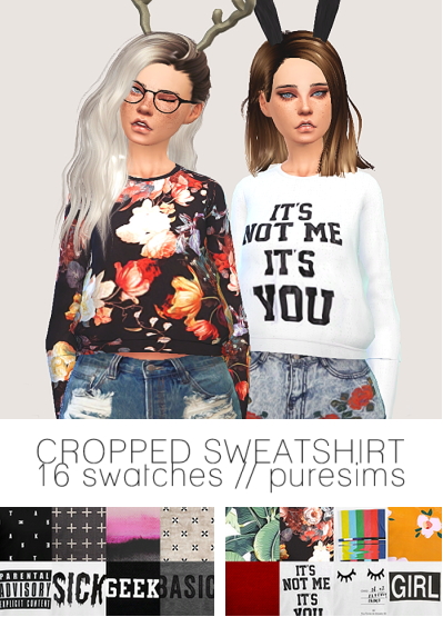 Pure Sims: Cropped sweatshirts