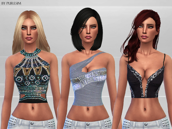  The Sims Resource: Embellished Tops by PureSim