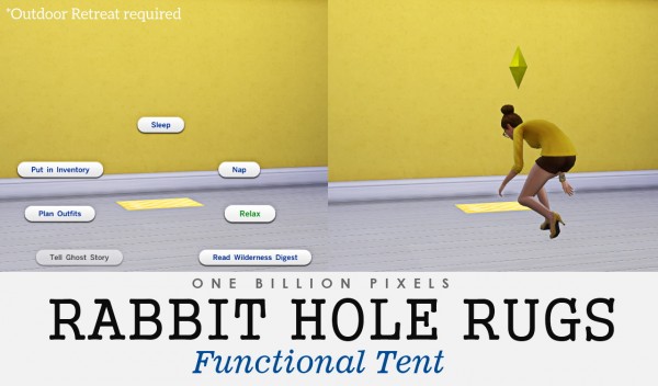  One Billion Pixels: Rabbit Hole Rugs   Functional Tent