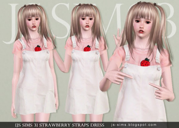  JS Sims 4: Strawberry Straps Dress