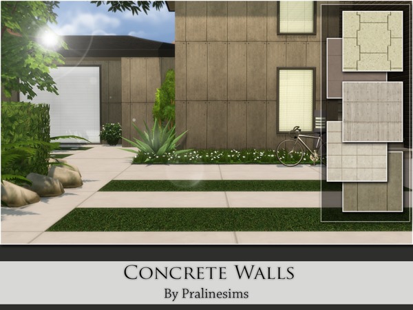  The Sims Resource: Concrete Walls by Praline Sims