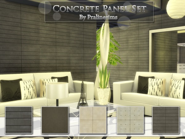  The Sims Resource: Concrete Panel Set by Pralinesims