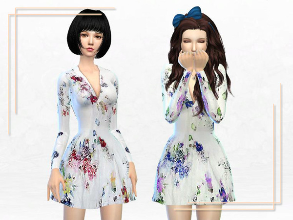  The Sims Resource: Floral Dresses by Sakura Phan