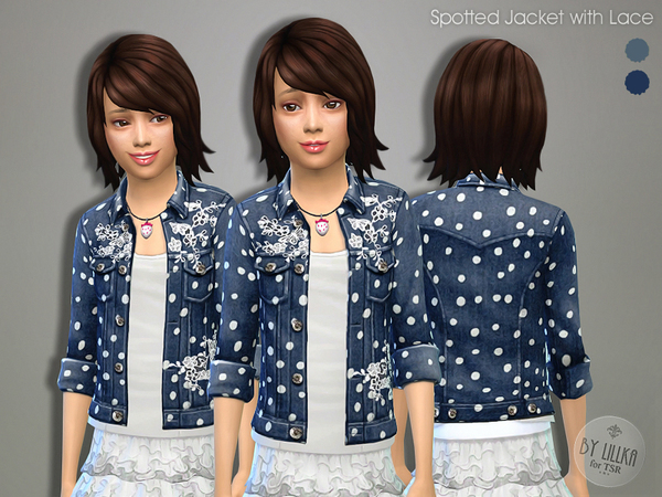  The Sims Resource: Spotted Jacket with lace by lillka