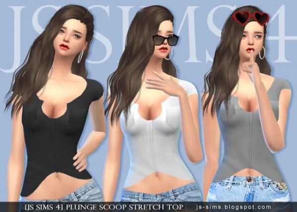  JS Sims 4: Plunge Scoop Stretch Top