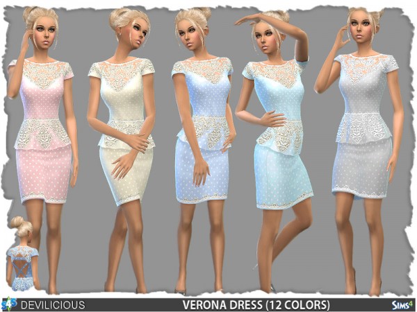  The Sims Resource: Verona Peplum Dress by Devilicious