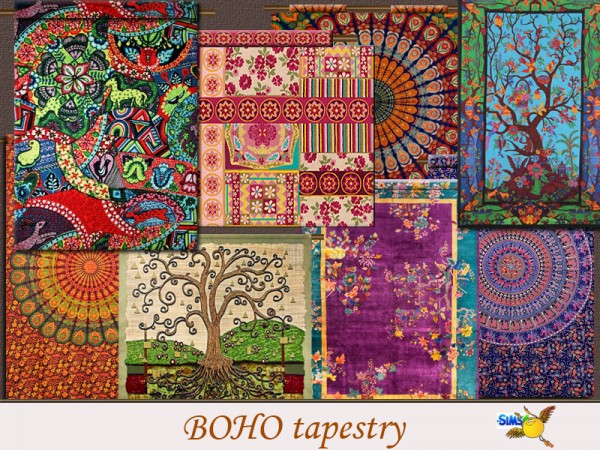  The Sims Resource: Boho Tapestry set by evi