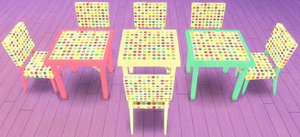  Sunshine & Roses Custom Content: Gaming Table Recolors+Matching Chairs