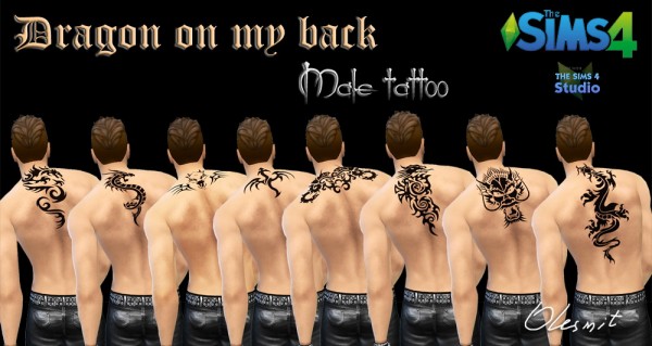  OleSims: Male tattoo Dragon on my back