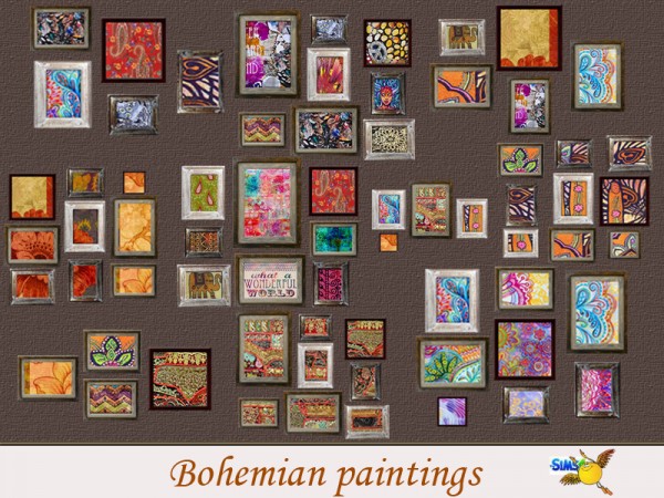  The Sims Resource: Bohemian paintings by Evi