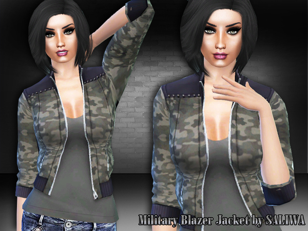  The Sims Resource: Military Blazer Jacket by Saliwa
