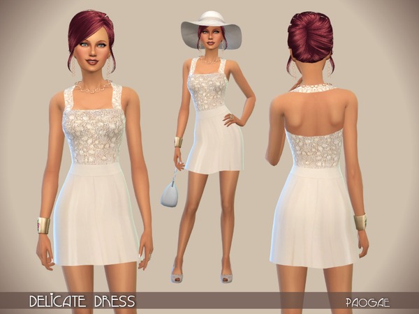 The Sims Resource: Delicate Dress by Paogae
