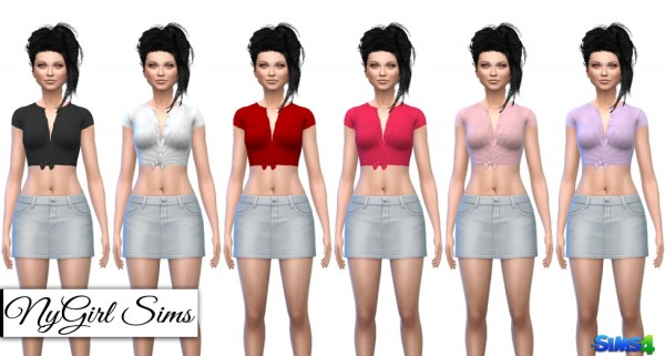  NY Girl Sims: Knotted Crop Tee