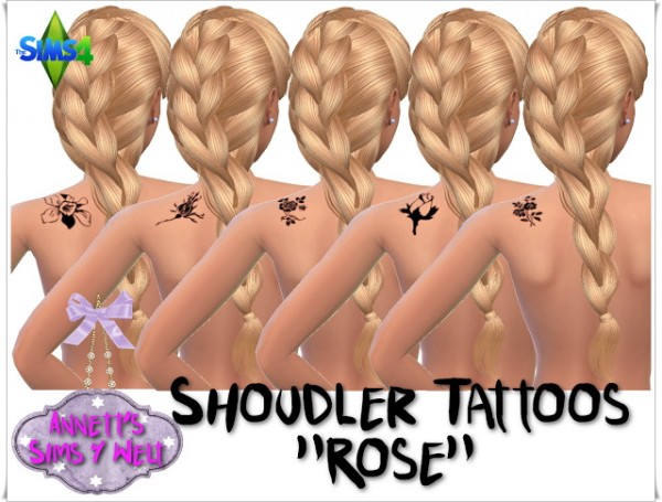  Annett`s Sims 4 Welt: Shoulder Tattoos Rose for Women