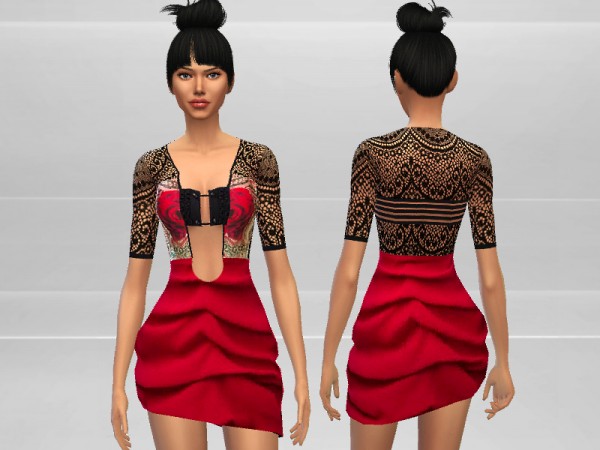  The Sims Resource: Rose Dress by Puresim