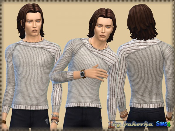  The Sims Resource: Sweater Asymmetrical Sleeve by Bukovka