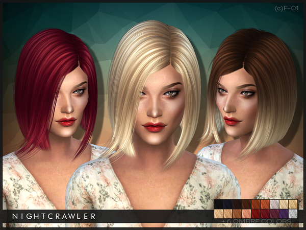  The Sims Resource: Nightcrawler Hair 01