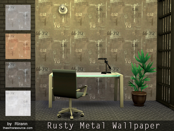  The Sims Resource: Rusty Metal Wallpaper by Rirann