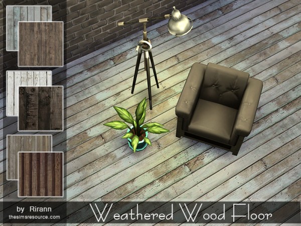  The Sims Resource: Weathered Wood Floor by Rirann