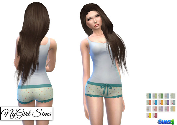  NY Girl Sims: Printed Ruffle and Bow Pajama Shorts