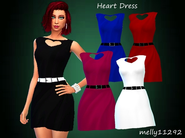  The Sims Resource: Heart Dress by melly11292