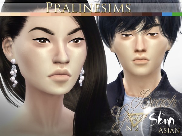  The Sims Resource: Beach Glow Skin ASIAN by Pralinesims