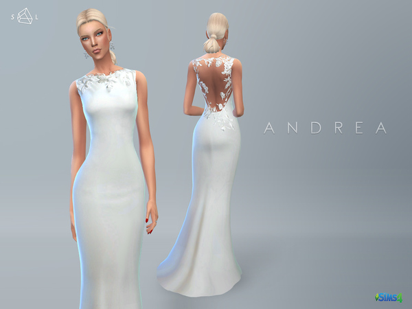  The Sims Resource: Wedding Dress ANDREA by Starlord