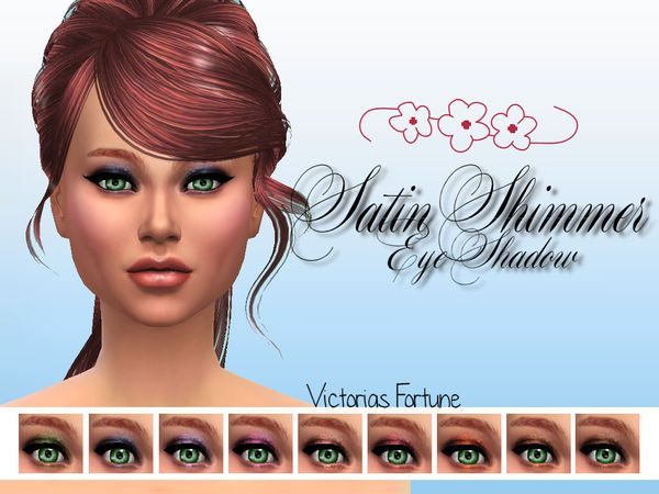  The Sims Resource: Victorias Fortune Satin Shimmer eyeshadow by fortunecookie1