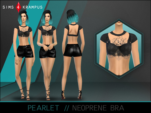  The Sims Resource: Pearlet Neoprene bra by SIms4Krampus