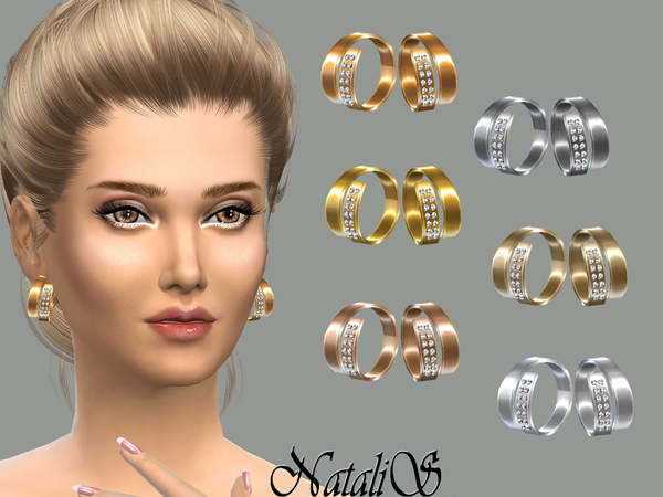  The Sims Resource: Wide spring open earrings by NataliS