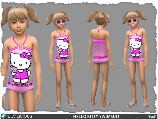  The Sims Resource: Hello Kitty Swimsuit by Devilicious