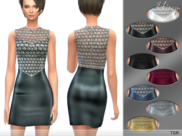  The Sims Resource: Lace Bodice Mini Dress by ekinege