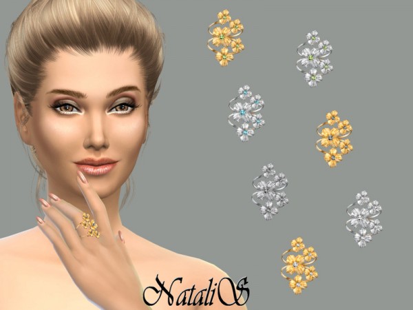  The Sims Resource: Multi flower ring by NataliS