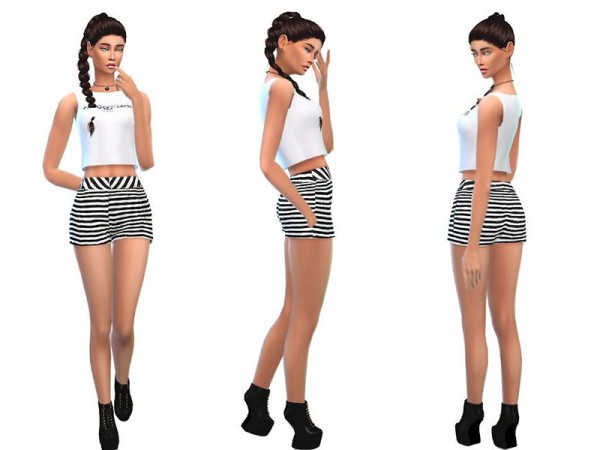  The Sims Resource: Black and white Summeroutfit by sweetsims4