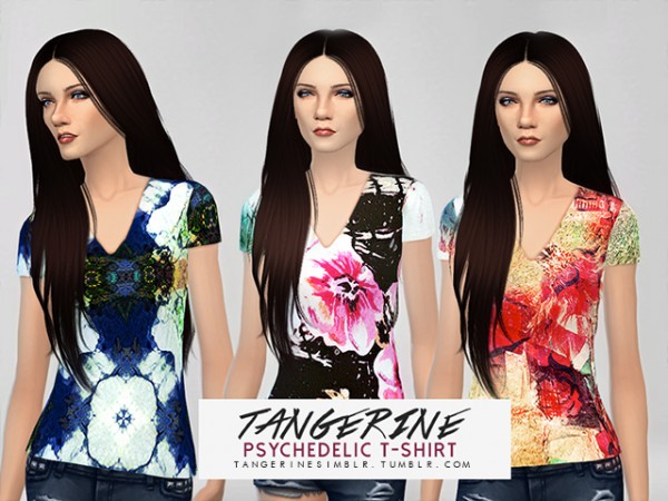 Sims Fans: Psychedelic T Shirt  01 by Tangerine