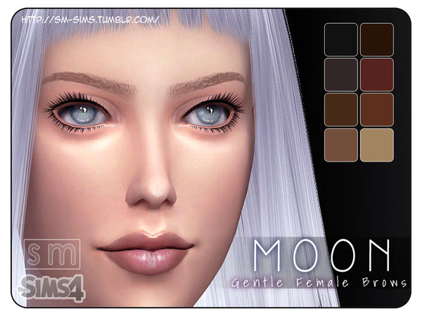  The Sims Resource: Moon    Gentle Female Eyebrows by Screaming Mustard