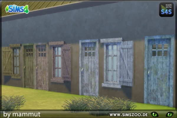 Blackys Sims 4 Zoo: Weathered mega french window by Mammut