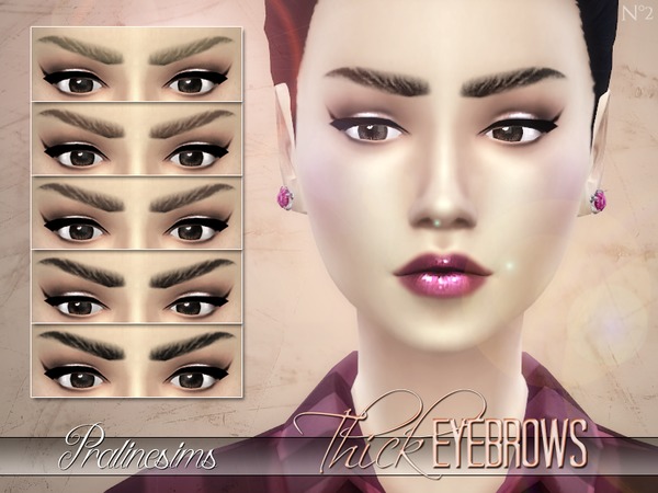  The Sims Resource: Thick Eyebrows by PralineSims