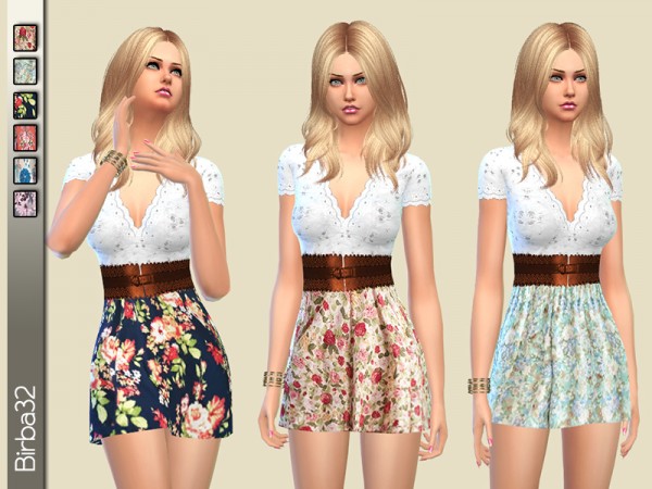  The Sims Resource: Romantic flowers dress by Birba32
