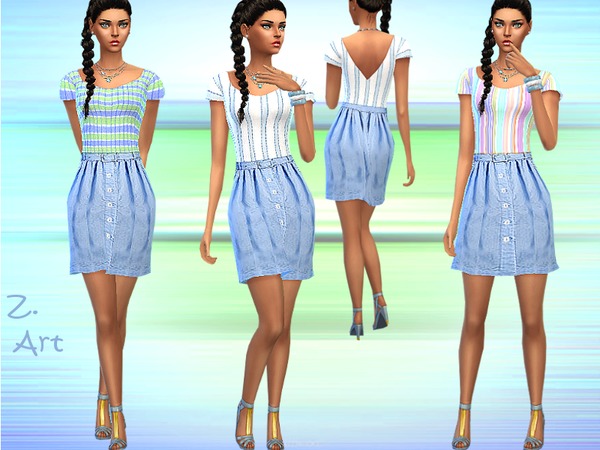  The Sims Resource: Peppermint dress by Zuckerschnute20