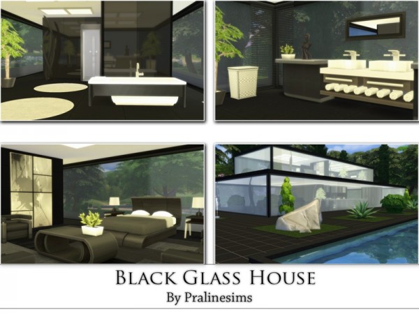  The Sims Resource: Black Glass House by Praline Sims