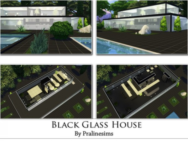  The Sims Resource: Black Glass House by Praline Sims