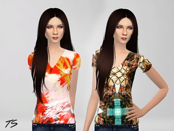 Sims Fans: Psychedelic T Shirt  01 by Tangerine