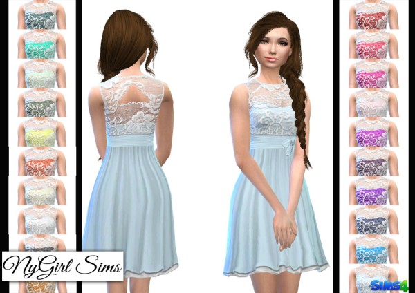  NY Girl Sims: Layered Lace Flare Dress