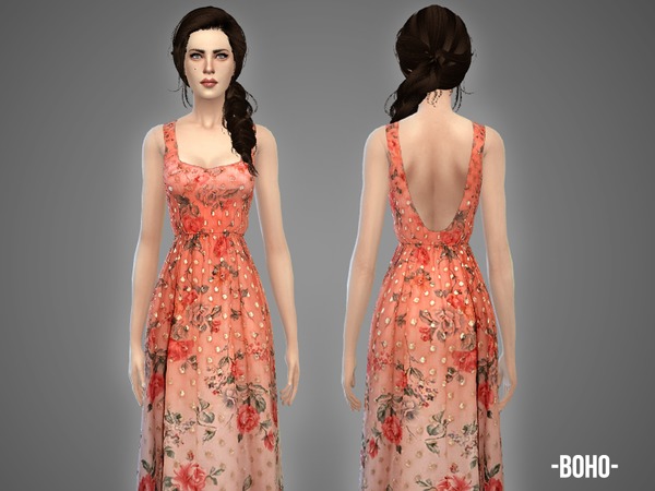  The Sims Resource: Boho   summer gown by April